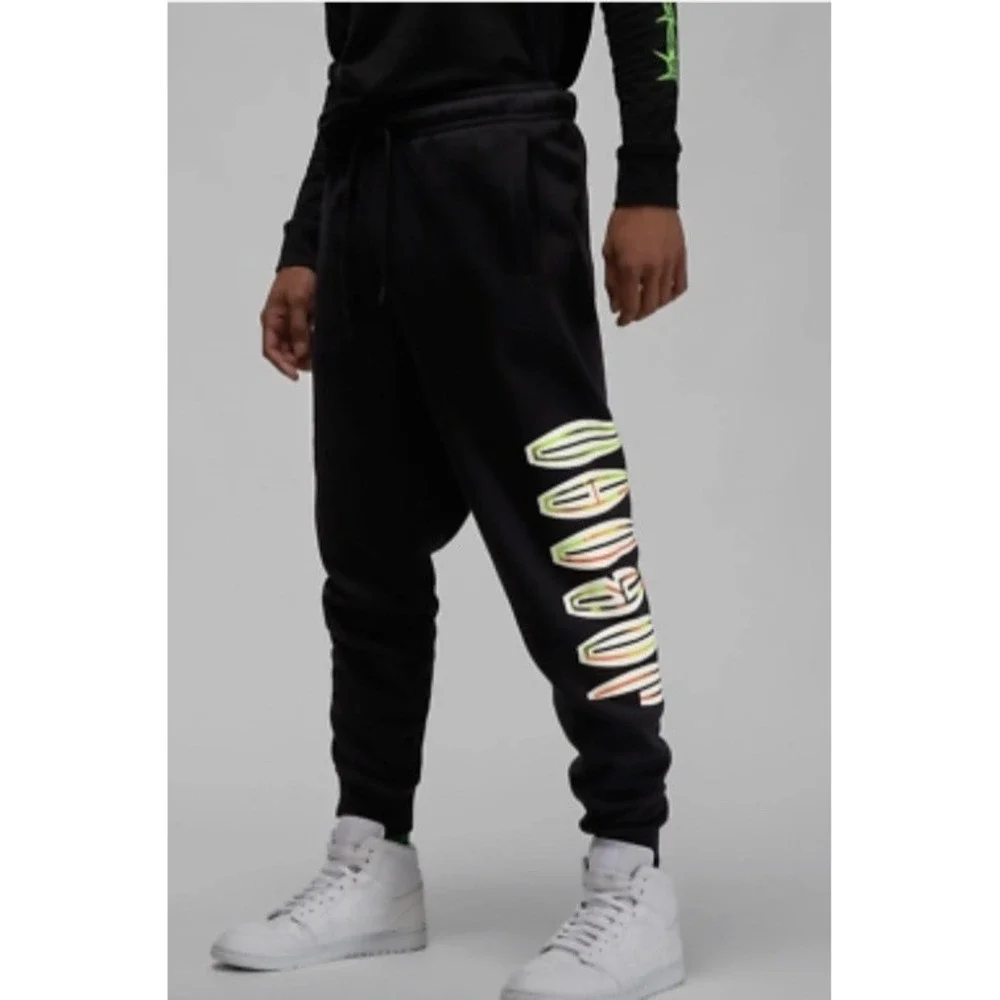 NIKE Jordan MVP Fleece Jogger Pants Sz L Black DV1603-010